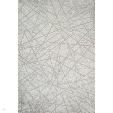 Perla Axis PER01 Modern Abstract Distressed Metallic Shimmer Soft Textured Polyblend Short Pile Silver Grey/Ash Grey/Warm Taupe/Pewter/Frosted White Rug-Desire Rugs-Rug Love - The Most Loved Rug Store